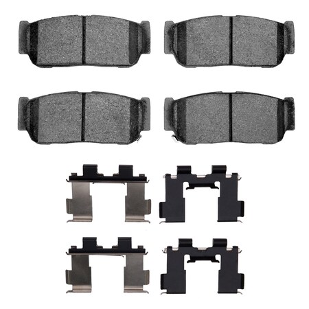Dynamic Friction Co 3000 Semi-Metallic Brake Pads and Hardware Kit, Low Dust, 100% Copper Free, 100% Asbestos-free, Rear 1311-0954-01